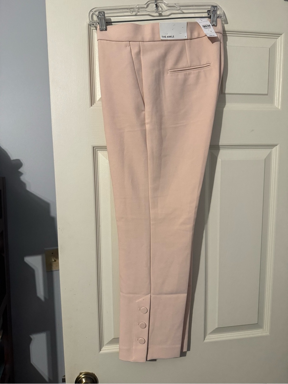 Ann Taylor Women’s Slim Pink Dress Pants with Button Cuff